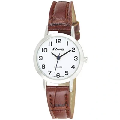 Immagine di Ravel Orologio tradizionale unisex con quadrante numerico trasparente color argento/marrone