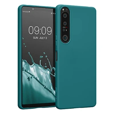 Immagine di kwmobile Custodia Compatibile con Sony Xperia 1 IV Cover Back Case per Smartphone in Silicone TPU Protezione Gommata petrolio matt