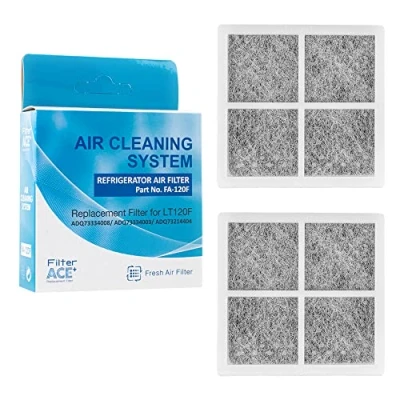 Immagine di ACE+ FA 120F Filtro dell&#039;aria per frigorifero Compatibile con LG Pure N Fresh ADQ73214405 ADQ73214404 ADQ73214408 LT120F antibatterico (Pacco da 2)