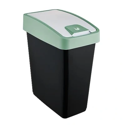 Immagine di keeeper Cestino Premium con Coperchio Ribaltabile, Soft Touch, 25 L, Magne, Nordic Green (Verde)