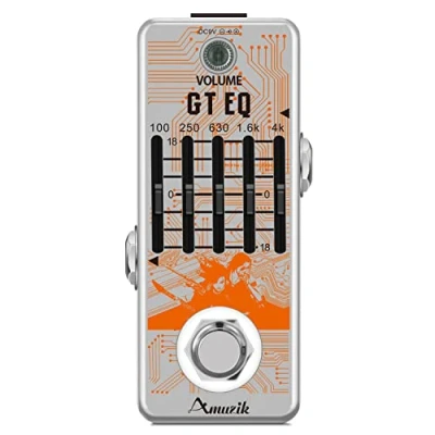 Immagine di Amuzik Guitar Pedale equalizzatore a 5 bande per chitarra EQ con effetto guitar, frequenza ±18 dB, range mini size True Bypass