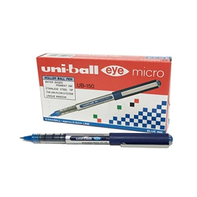 Immagine di Uni Ball UB 150 Eye Micro Penna a sfera punta fine, confezione da 12, colore blu