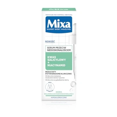 Immagine di Mixa, Siero viso, Acido salicilico + Niacinamide viso anti imperfezioni per pelli grasse 30Ml (30 ml)