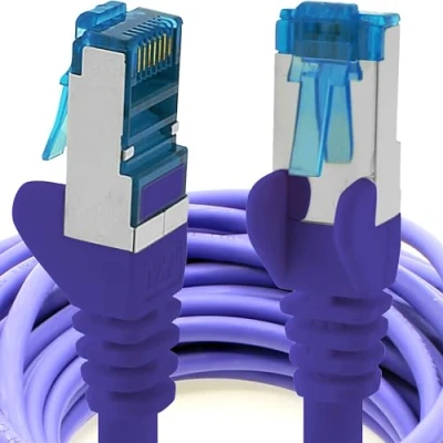 Immagine di 1aTTack.de 10m porpora 1 pezzo Rete Cavi Cat6a S FTP CAT 6a doppia schermatura certificato GHMT PIMF 500MHz 10000 Mbit/s