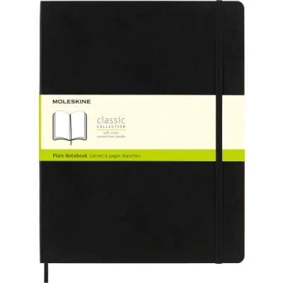 Immagine di Moleskine Classic Notebook, Taccuino con Pagine Bianche, Copertina Morbida e Chiusura ad Elastico, Formato XXL 21.6 x 27.9 cm, Colore Nero, 192