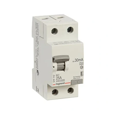 Immagine di LEGRAND, Interruttore di protezione FI, 25 A, 30 mA. a corrente residua/RCD, 2 poli, A/30 mA, 402036