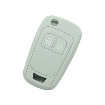 Immagine di BROVACS, custodia protettiva in silicone compatibile con Opel CV9624, telecomando a 2 pulsanti, colore: grigio