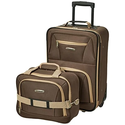 Immagine di Rockland Set di valigie verticali Softside moda, Marrone, Taglia unica, moda