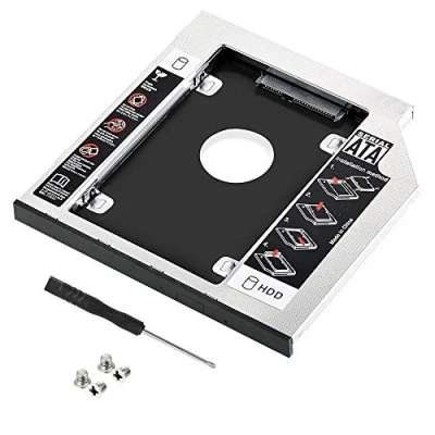 Immagine di CODIRATO Hard Drive Caddy, 2 nd 2.5&quot;HDD /SSD SATA 3 Telaio per Dischi Adattatore 9.5mm Notebook CD/DVD