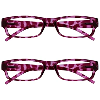 Immagine di The Reading Glasses Company Rosa Tartaruga Leggero Comodo Lettori Valore 2 Pacco Stile Designer Uomo Donna Uvr2Pk032Pk +1,00 70 Gr