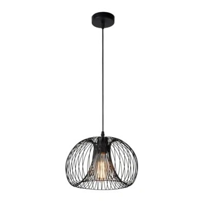 Immagine di Lucide 02400/30/30 Lampadario da soffitto, in ferro, colore: nero, classe energetica a E, 60 W, E27, diametro 30 x 148 cm