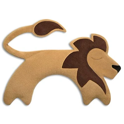 Immagine di CUSCINO RISCALDABILE Leschi per la pancia e schiena/Per collo, cervicale coliche dei neonati/Per microonde, con semi di grano/Cuscino termico bambini/Juri il leone, beige