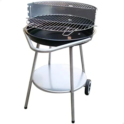 Immagine di AKTIVE Barbecue a carbonella rotondo diametro 51x51x82 cm/Facile da trasportare e portatile/4 altezze regolabili/Comprende due griglie in acciaio manopole rimovibili
