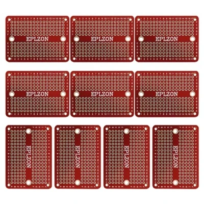 Immagine di EPLZON Mini PCB Placcato Oro Breadboard per Progetti di Elettronica Fai da Te Compatibile con Saldatura 2.0&quot;x1.5&quot; Colore Misto (Confezione 10 Pezzi,Rosso)