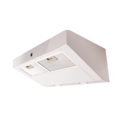 Immagine di Respekta Cappa a testa libera/Cappa incasso 60 cm/Cappa in metallo bianco con frontale vetro bianco/Funzione di ricircolo d&#039;aria / CH12060 W 21 A+ 55 64 dB