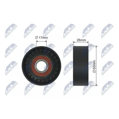 Immagine di NTY RNK AR 001 Rullo Tendicinghia senza supporto OPEL: Corsa C Hatchback, Meriva A, D FIAT: Qubo, Punto Evo Hatchback