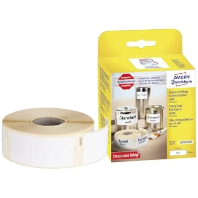 Immagine di Avery Zweckform A1933085 Rotolo di etichette 19 x 64 mm Pellicola Bianco 450 pz. A tenuta permanente Etichetta universale