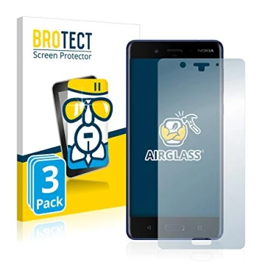 Immagine di brotect Pellicola Protettiva Vetro per Nokia 8 Protezione Schermo (3 Pezzi) [Durezza Estrema 9H, Chiaro]