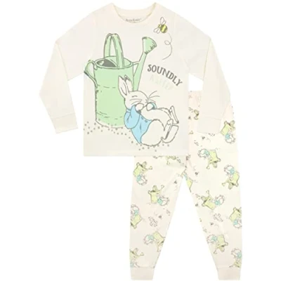 Immagine di Peter Rabbit Pigiama Coniglio per Bambini Set Ragazzi o Ragazze 4 5 Anni Crema