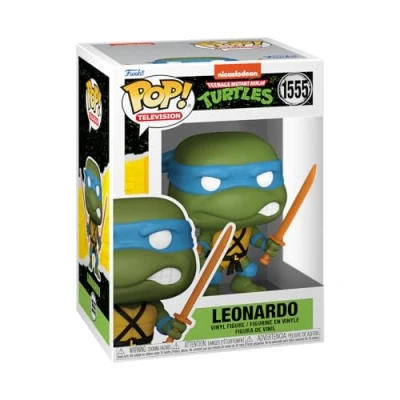 Immagine di Funko POP! TV: Teenage Mutant Ninja Turtles (TMNT) Leonardo Probabilità di 1/6 per la Variante Chase TMNT Retro/Classic Figura in Vinile da Collezione Idea Regalo Merchandising Ufficiale
