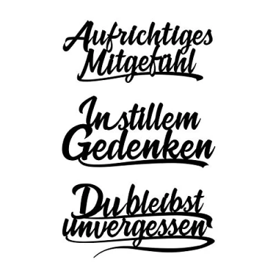 Immagine di Fustelle per stencil, scritte, preservatività 1, 3,6 cm fino a 8,3 cm, 3 pezzi