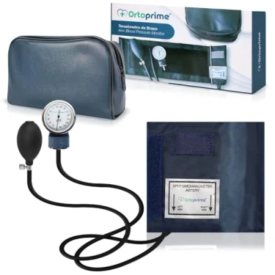 Immagine di OrtoPrime Sfigmomanometro Manuale Professionale per Braccio, Misuratore di Pressione Aneroide, Kit Completo Medici e Infermieri, Apparato la Misura della Arteriosa