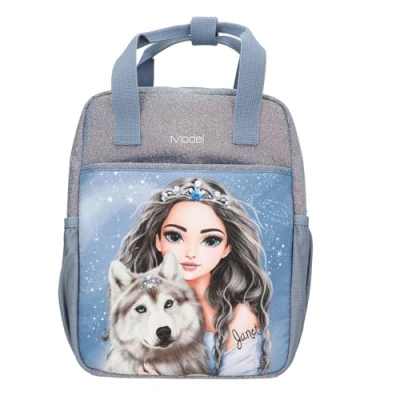 Immagine di Depesche 13154 TOPModel Wolf Zaino in Blu Scuro, con Motivo del Modello, Stelle e Glitter, Borsa Cinghie Regolabili, Multicolore, One Size