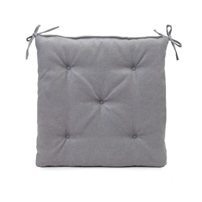 Immagine di Gözze Cuscino con Nastrini per il Fissaggio alla Sedia, Trapuntato, Darco, 100% Poliestere, 40 x 4 cm Argento