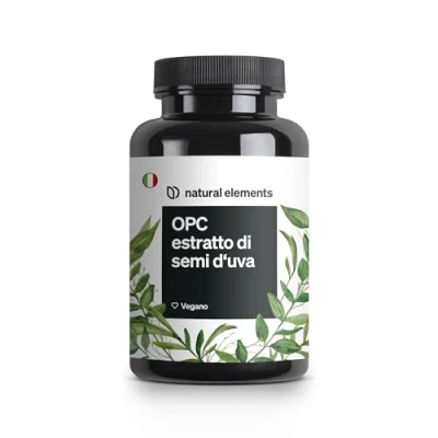 Immagine di Integratore OPC Estratto di semi d’uva 240 capsule per 8 mesi natural elements testato in laboratorio da uva europea