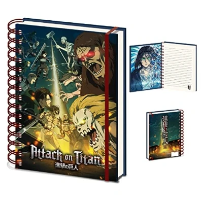 Immagine di Pyramid International Attack On Titan Taccuino con rilegatura a spirale, formato A5, blocco note e taccuini, prodotto ufficiale Merch