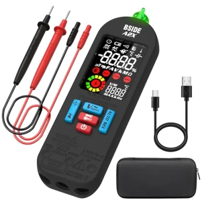 Immagine di BSIDE A2X Multimetro Digitale Intelligente Ricaricabile VFD Tester di Corrente Elettrica LCD Colori Rilevatore Tensione AC DC Capacità Resistenza Frequenza Diodo Continuità con Custodia
