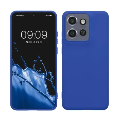 Immagine di kwmobile Custodia Compatibile con Motorola Edge 50 Neo/ThinkPhone 25 Cover Back Case per Smartphone in Silicone TPU Protezione Gommata blu baltico