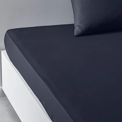 Immagine di TODAY Essential Lenzuolo con angoli, 160 x 200 cm, 2 persone, 100% cotone, tinta unita, colore: carbone