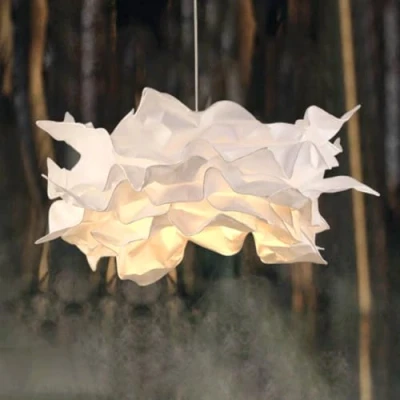 Immagine di DUNMW Lampada a sospensione creativa con nuvole di carta fai da te, soffitto fiori artistica decorative per camera letto, soggiorno, 24,6&quot;