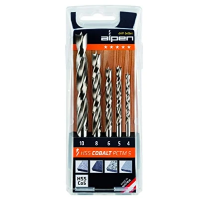 Immagine di Alpen 63300005100 Punta per trapano in HSS Co5 PCTM Profi Holz, ø 4 10 mm, colore: Grigio