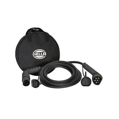 Immagine di HELLA 8KE 358 255 001 cavo di ricarica tipo 2, 3,7 KW, per auto elettriche EV e Plug in Hybrid 1 fase, 16 A, 4 metri, modalità 3, elettrica, colore nero
