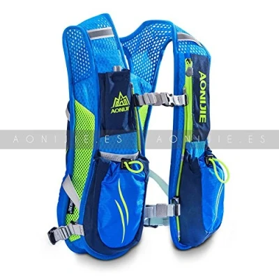 Immagine di AONIJIE Unisex 5.5L corsa a idratazione Vest zaino Hydration Pack (Blu)