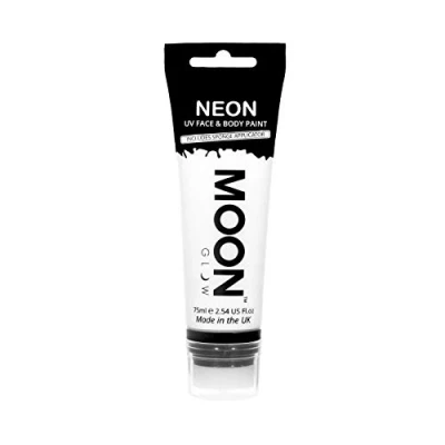 Immagine di Moon Glow Supersize Neon UV Face &amp; Body Paint con applicatore in spugna, Bianco, 75 ml (confezione da 1)