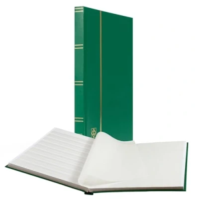 Immagine di Leuchtturm Album per Collezionisti di francobolli 333321 Stock Book Basic 32 Pagine Bianche DIN A4 Non Imbottito, Copertina Verde