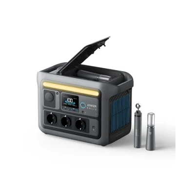 Immagine di Anker SOLIX C800 Plus Portable Power Station, Generatore solare con luci da campeggio 1200 W (picco 1600 W), batteria LiFePO4 768 Wh campeggio, viaggi e interruzioni corrente (pann. opzionale)
