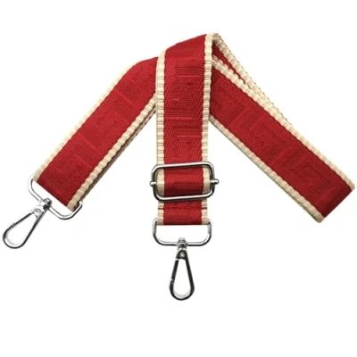 Immagine di Tracolla Regolabile per Borsa Donna Colorate Cinghia a Spalla di Ricambio Larga 3.8cm con Argento Moschettoni, Borsette, Crossbody, Cachi/Rosso