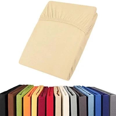 Immagine di aqua textil Viana Lenzuolo Elasticizzato Topper spessori per Letto Contenitore Cotone 180x200 200x200 cm Natura