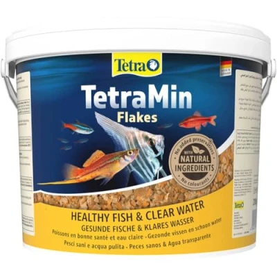 Immagine di TetraMin Flakes Mangime per pesci sotto forma di mix fiocchi con nutrienti efficaci e alta qualità, 10 L