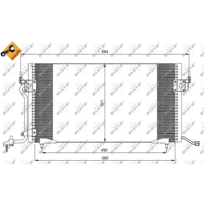 Immagine di NRF EASY FIT 35260 Condensatore con anello tenuta 14,3 8,5 Alluminio 555 R 134 CITROËN: Berlingo / First I Van