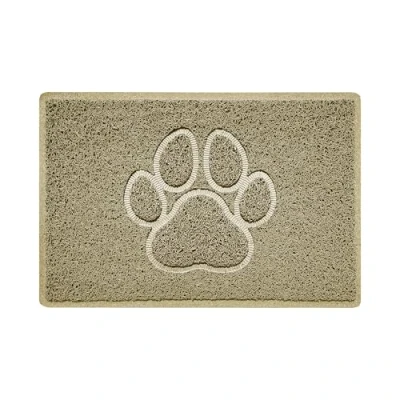 Immagine di Nicoman Zerbino a forma di zampa in rilievo, per interni ed esterni, lavabile, resistente (retro gomma impermeabile, piccolo, beige, 60 x 40 cm)