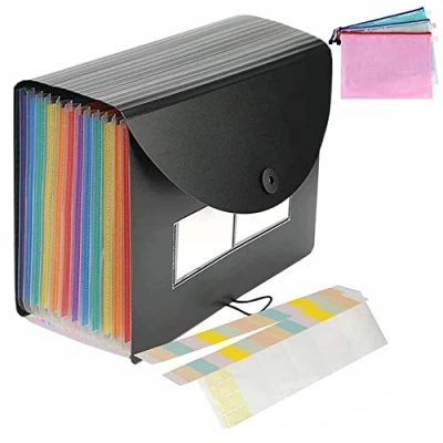 Immagine di Amaza Cartella Portadocumenti A4 24 Tasche, Porta Documenti Espandibile, con 3 Borse di File Portatile, Fisarmonica A4, a Fisarmonica, Espandibile