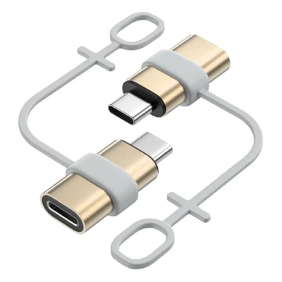 Immagine di MoKo Adattatore Femmina Lightning a Maschio USB C per iPhone 15 PRO Max Plus, 2PZ Supporto Ricarica/Trasferimento Dati, Non Auricolari/Audio/OTG, Oro