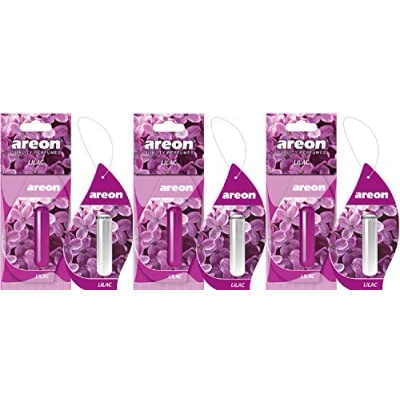 Immagine di Areon liquido profumo auto deodorante fiore lilla ciondolo appeso a lunga durata Home 3D 5 ml multi pack Set di 3