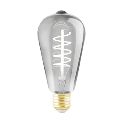 Immagine di EGLO LED E27 dimmerabile, lampadina a spirale, lampada vintage nero trasparente in design retrò, 4 Watt, 100 Lumen, illuminante bianco caldo, 2000k, Edison ST64, Ø 6,4 cm