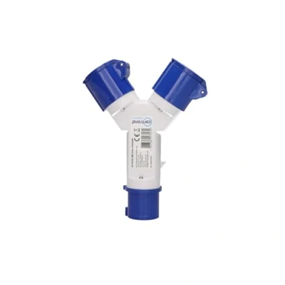 Immagine di cartrend Explorer CEE Distributore Multiplo con 1 Spina e 2 Giunti Coperchio a Cerniera, Adatto per tensioni da 220 250 Volt, 16 Ampere, 50/60 Hz, Caravan, Camper, IP44, Colore: